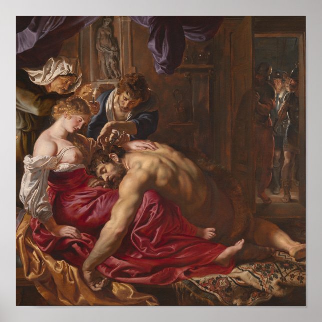 Samson och Delilah av Peter Paul Rubens Poster (Framsidan)