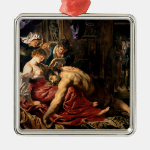 Samson och Delilah, c.1609 Julgransprydnad Metall