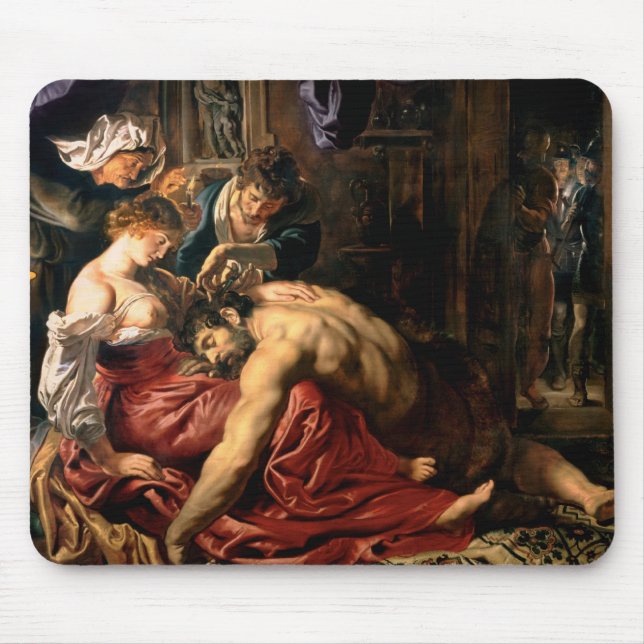Samson och Delilah, c.1609 Musmatta (Framsidan)