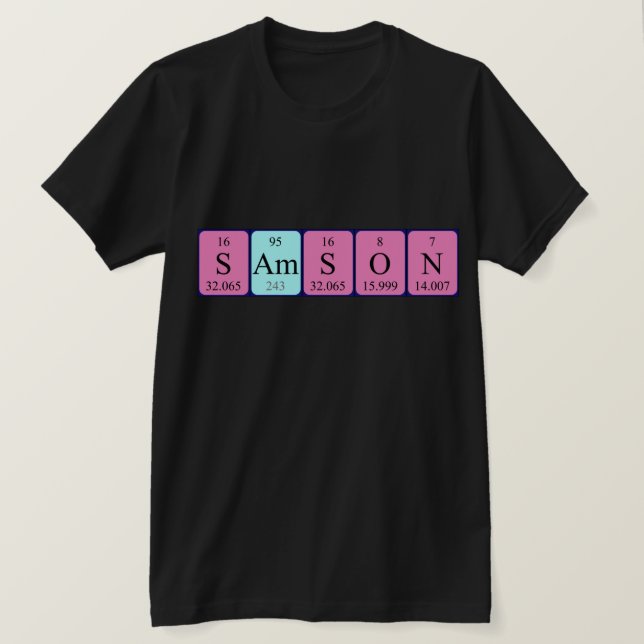 Samson Perisonskt bord namn-skjorta T-shirt (Design framsida)