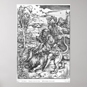 Samson som dräpar det lejont, c.1496-98 poster