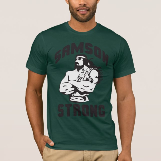 Samson Strong - Bodybuilding Tee Shirt (Framsida)