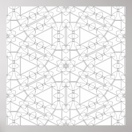 Samspelande geometriskt kakel Mönster Färgning Kon Poster