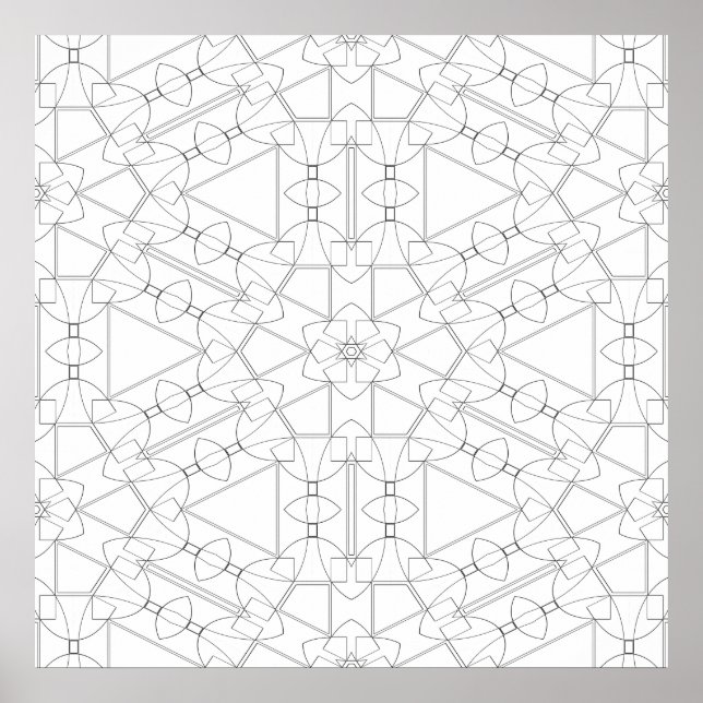 Samspelande geometriskt kakel Mönster Färgning Kon Poster (Framsidan)