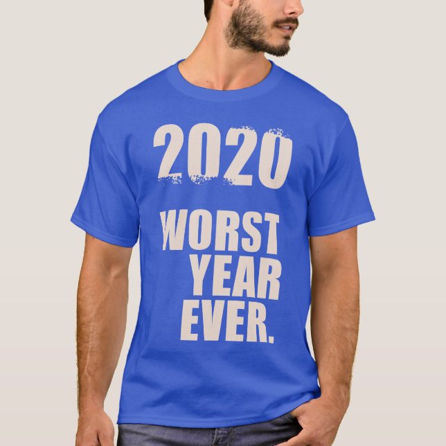 Sämsta året någonsin 70s blue familj t shirt (Framsida)