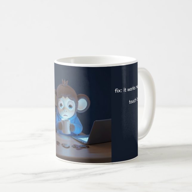 Sämsta Commit-meddelande Rolig Programmerare Kaffe Kaffemugg (Framsida höger)