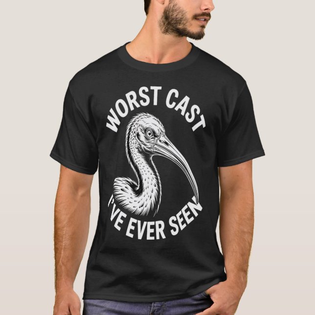 Sämsta Gjuta Soptunna Kyckling Fiske Design T Shirt (Framsida)