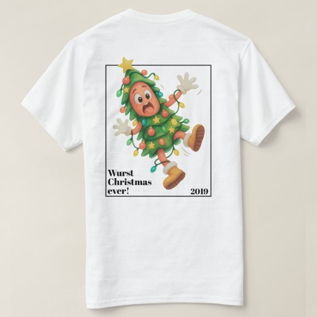 Sämsta jul någonsin! Rolig  Salami  T Shirt (Design baksida)