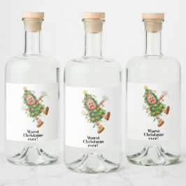 Sämsta julen någonsin! Rolig Salami Spritflaskor Etikett