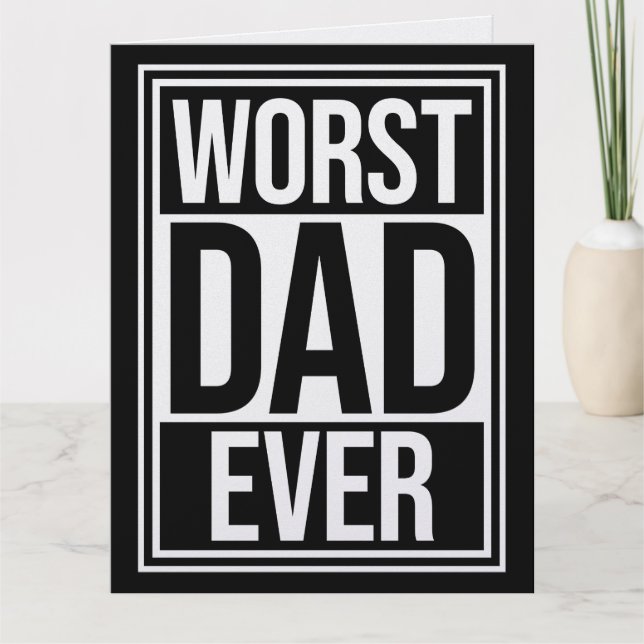 Sämsta pappa någonsin Roligt sarkastiskt fadersdag Kort (Framsida)