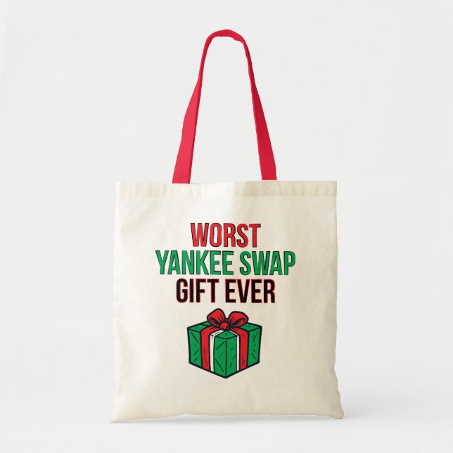 Sämsta Yankee Swap-gåvan någonsin Tygkasse (Framsidan)