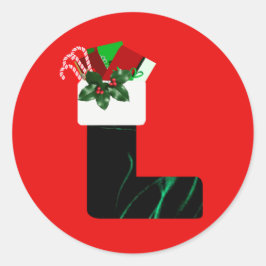 Samt julstrumpa dekaler runt klistermärke