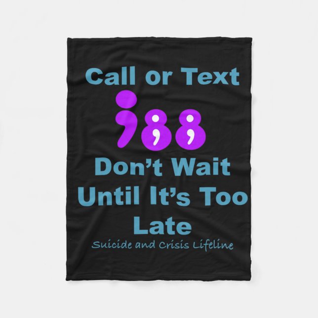 Samtal eller text 988 Vänta inte Fleecefilt (Framsidan)