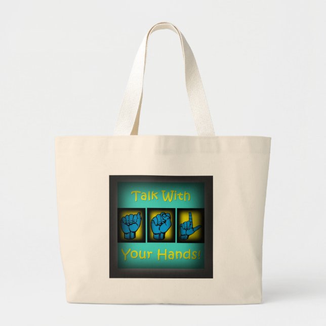 Samtal med din händer (2) jumbo tygkasse (Framsidan)