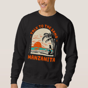 Samtal med Sand Manzanita Beach Oregon Ocean Summ Lång Ärmad Tröja