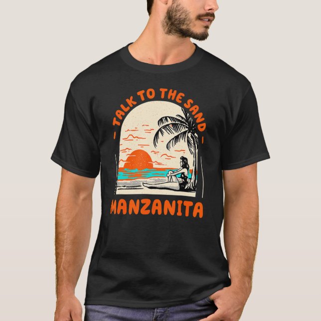Samtal med Sand Manzanita Beach Oregon Ocean Summ T Shirt (Framsida)
