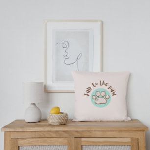 Samtal med tass illustrerade minimalistisk katt kudde