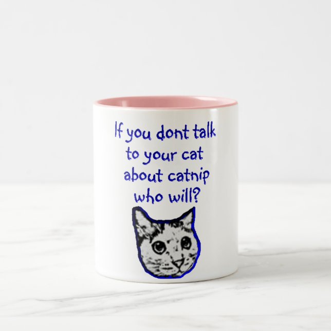 Samtal till din katt om catnip Två-Tonad mugg (Center)