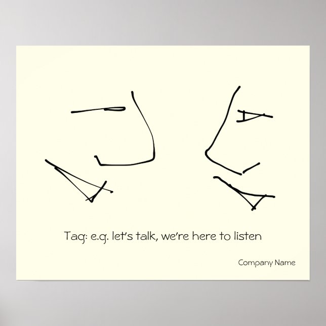 Samtalshuvuden, konstgjord logotyp av två huvuden  poster (Framsidan)