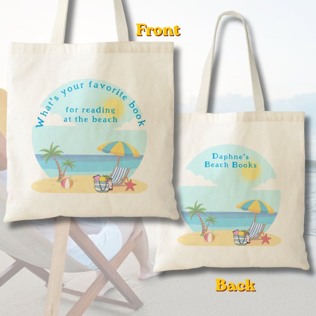Samtalsstartare Strandbok  Tygkasse (Customizable Beach Books Tote Bag)