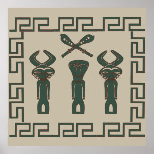 Samtida abstrakt afrikansk tribal ansiktskonst poster