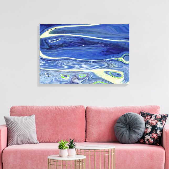 samtida abstrakt blå virveldesign canvastryck (Insitu (Vardagsrum))