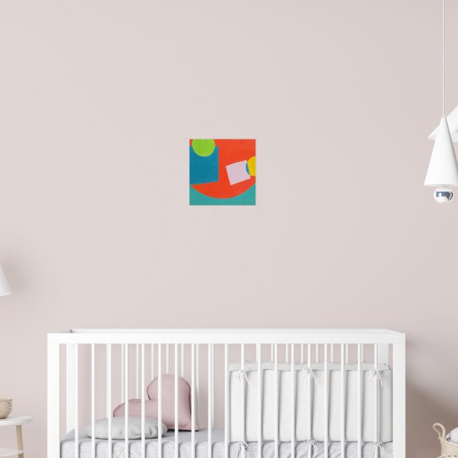 Samtida Abstrakt Geometrisk Flöde Fyrkantig Affisc Poster (Barnkammare 2)