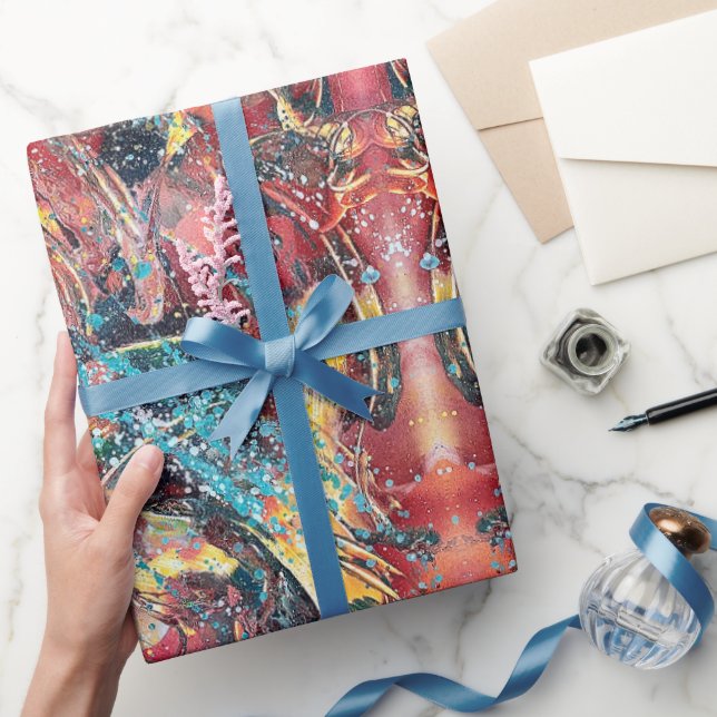 Samtida Abstrakt Konst Inpackningspapper Presentpapper (Gifting)