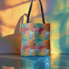 Samtida Abstrakt Konst Tote Livlig Tie-Dye Tygkasse