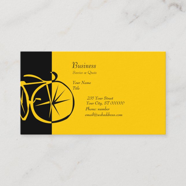 Samtida Artsy cykelträsnitt för kall modern cykel Visitkort (Framsida)