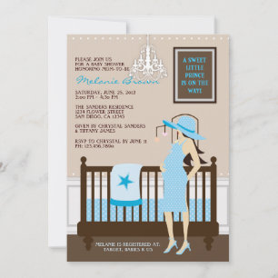 Samtida baby showerinbjudan för chic modern mamma inbjudningar