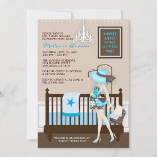 Samtida baby showerinbjudan för chic modern mamma inbjudningar