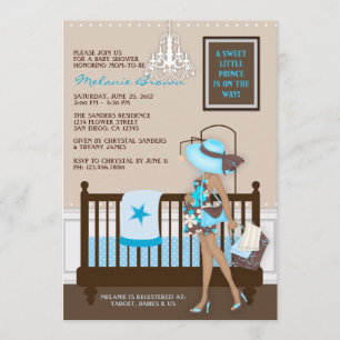 Samtida baby showerinbjudan för chic modern mamma inbjudningar