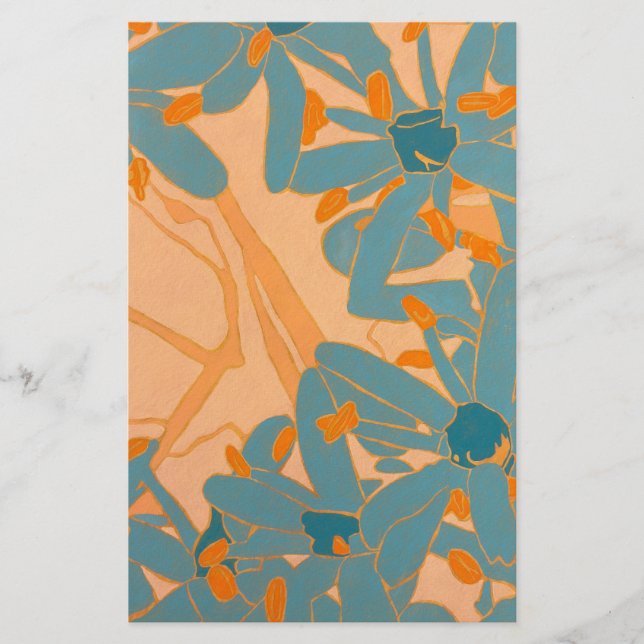 Samtida blad design i persika brevpapper (Framsida)