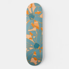 Samtida blad design persika mini skateboard bräda 18,5 cm