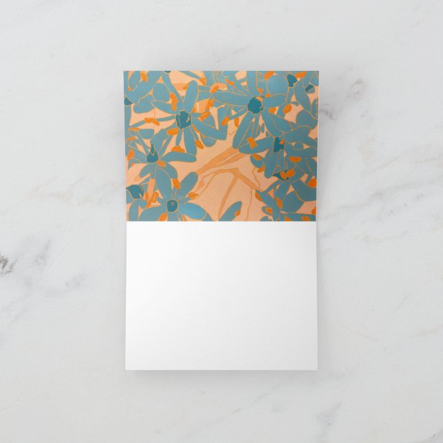 Samtida bladdesign Persika Tack Kort (Inuti)