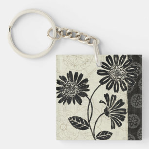 Samtida blommigt i svartvitt