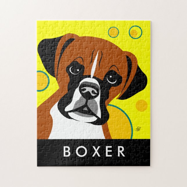 Samtida Boxer Hund Pussel (Vertikal)