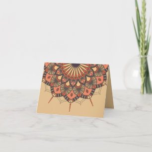 Samtida Brun Persika Mandala Tack Kort