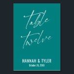 Samtida Elegant Teal Bord Tolv Bordsnummer<br><div class="desc">Djärv, enkel, modern, elegant. Denna design kompletterar en växande samling unika delar som fångar ögat och är karakteristiska. Använd mallfälten för att ändra platshållardetaljer och gör designen till din egen. Andra färger och stilar finns tillgängliga i denna samling. Här har jag valt en fantastisk typsnitt för rubriken och numret och...</div>