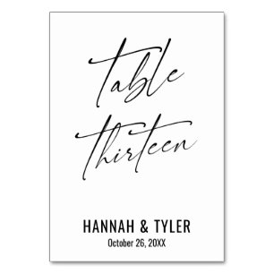 Samtida Elegant Typografi Bord Tretton Bordsnummer