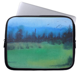 samtida grönt av skog och svart laptop fodral