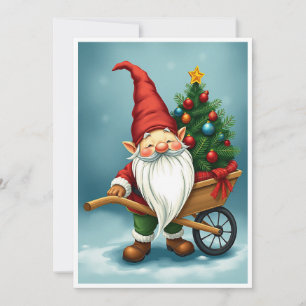 Samtida Icke-Foto Färgrik Söt Gnome Julkort