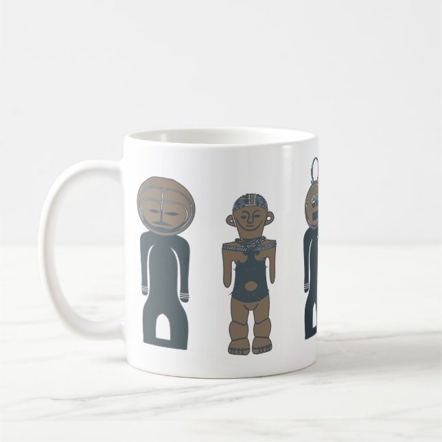 Samtida konst Abstrakt Ansikte Kaffemugg (Vänster)