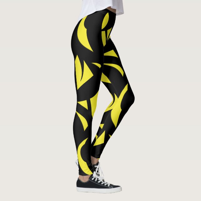 Samtida konst Gul / svarta Leggings (Höger)
