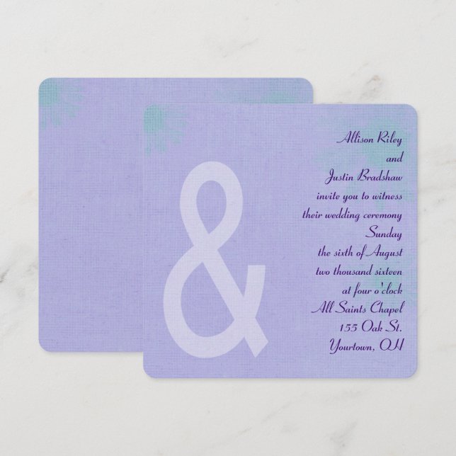 Samtida Lavendel Inbjudningar (Fram/baksida)