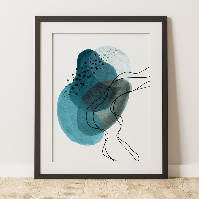 Samtida Modern Abstrakt Konst Grön Svart Poster (Skapare uppladdad)