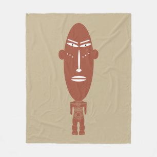 Samtida modern afrikansk tribal ansiktskonst fleecefilt
