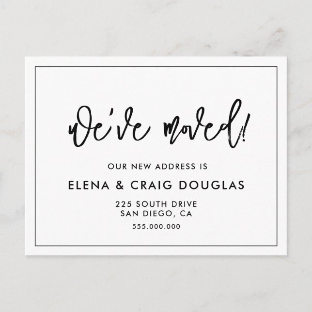 Samtida modern annons postkort meddelande vykort (Framsida)