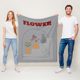 Samtida Modern Boho Grå Fleecefilt